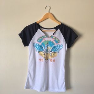 Dark navy and white graphic tee